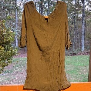 Chic Olive Women's Tunic Top Or Midi Dress